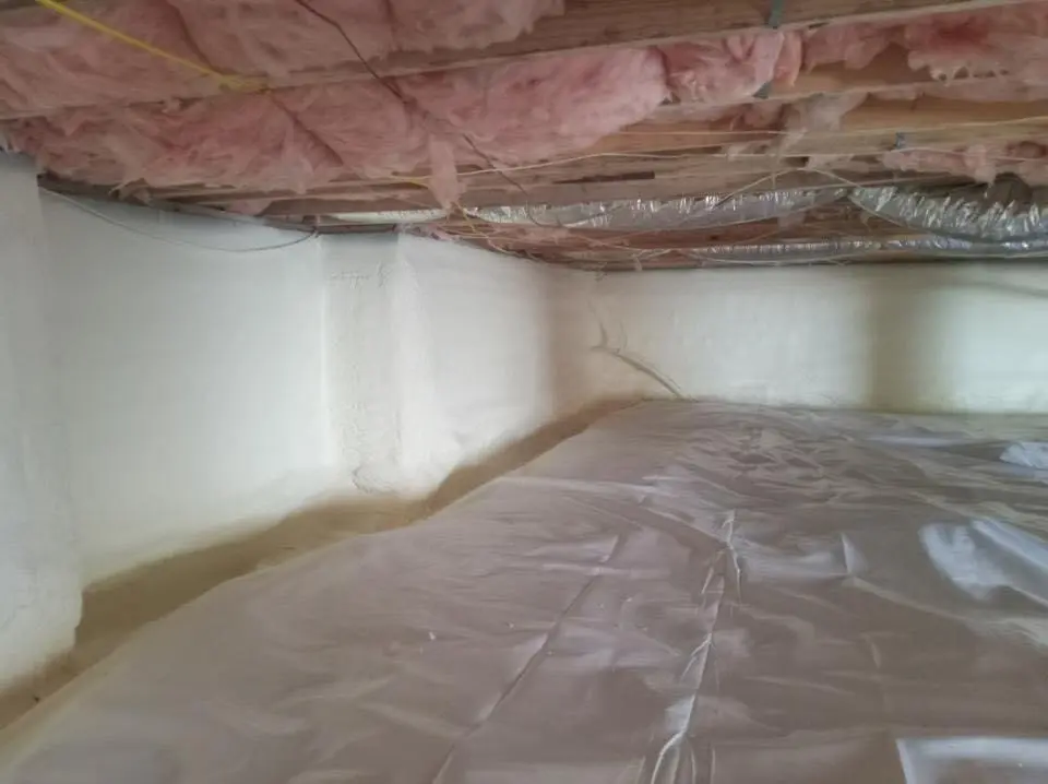 Crawl space encapsulation with closed-cell spray foam for Spray Foam Roofing in York